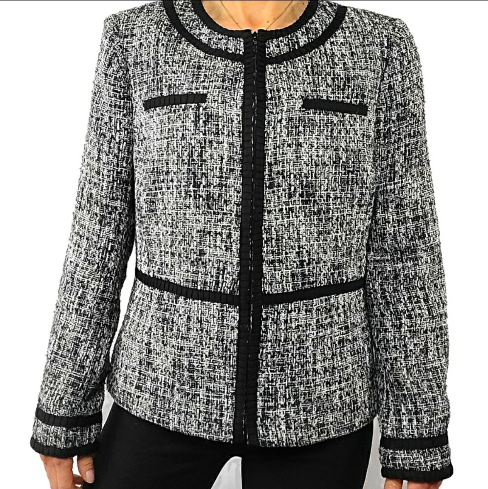 Jones New York Tweed Suit Jacket Coat Size 10 EUC - Picture 5 of 13